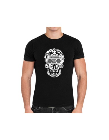 CAMISETA HOMBRE CALAVERA MÚSICA NEGRA product_id