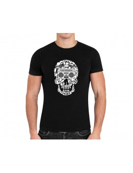 CAMISETA HOMBRE CALAVERA MÚSICA NEGRA product_id