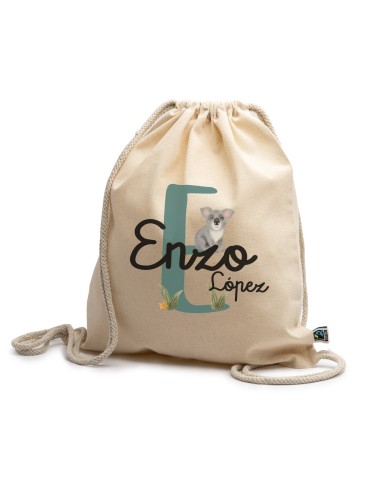 MOCHILA ALGODÓN ANIMALES INICIAL Y NOMBRE PERSONALIZADA product_id