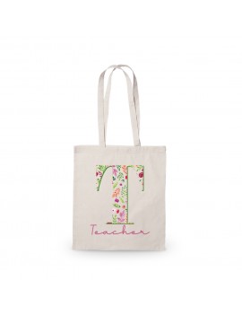 BOLSA ALGODÓN TEACHER INICIAL FLORAL product_id