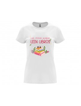CAMISETA MUJER LAS CHICAS GUAPAS LEEN LIBROS BLANCA product_id