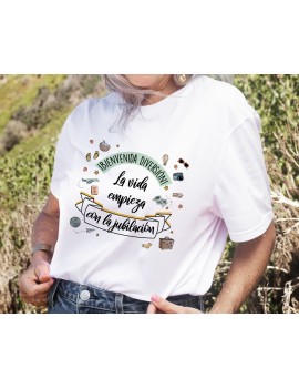 CAMISETA HOMBRE LA VIDA EMPIEZA CON LA JUBILACIÓN BLANCA product_id