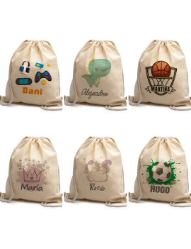 MOCHILA ALGODÓN DIBUJO Y NOMBRE PERSONALIZADA product_id