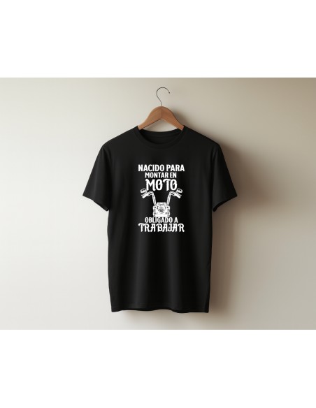 CAMISETA HOMBRE NACIDO PARA MONTAR EN MOTO NEGRA product_id