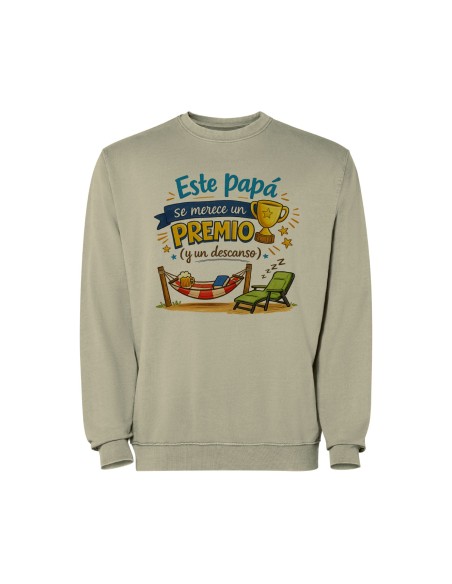 SUDADERA VERDE KAKI PAPÁ SE MERECE UN PREMIO product_id