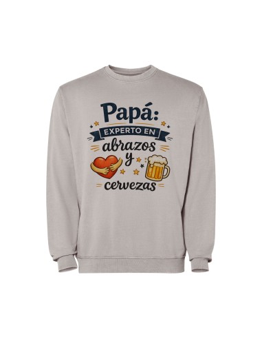 SUDADERA GRIS PAPÁ EXPERTO EN ABRAZOS Y CERVEZAS product_id