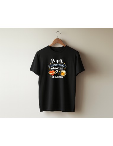 CAMISETA NEGRA HOMBRE PAPÁ EXPERTO EN ABRAZOS Y CERVEZAS product_id