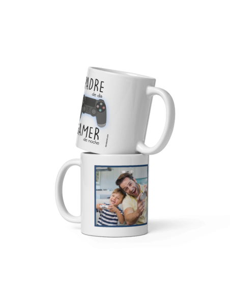 TAZA PERSONALIZADA PADRE DE DÍA GAMER DE NOCHE CON FOTO product_id