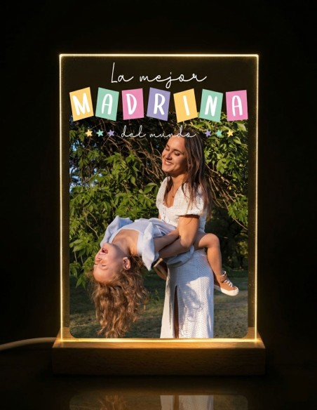 METACRILATO LA MEJOR MADRINA DEL MUNDO PERSONALIZADO CON LUZ Y SOPORTE product_id