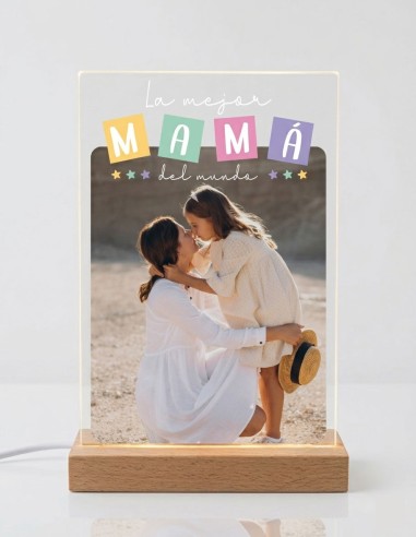 METACRILATO LA MEJOR MAMÁ DEL MUNDO PERSONALIZADO CON LUZ Y SOPORTE product_id