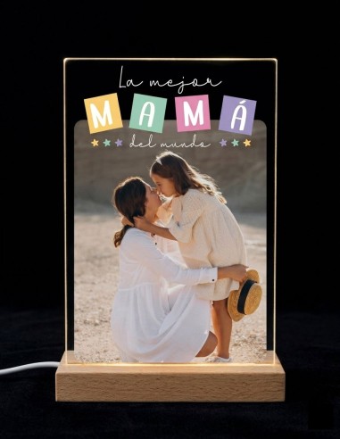 METACRILATO LA MEJOR MAMÁ DEL MUNDO PERSONALIZADO CON LUZ Y SOPORTE product_id