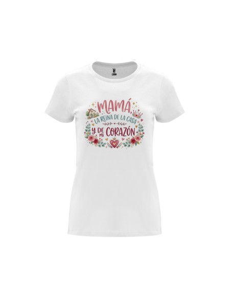CAMISETA MUJER MAMÁ LA REINA DE LA CASA Y DE MI CORAZÓN product_id