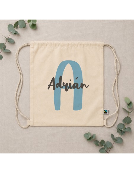 MOCHILA ALGODÓN INICIAL Y NOMBRE PERSONALIZADA product_id