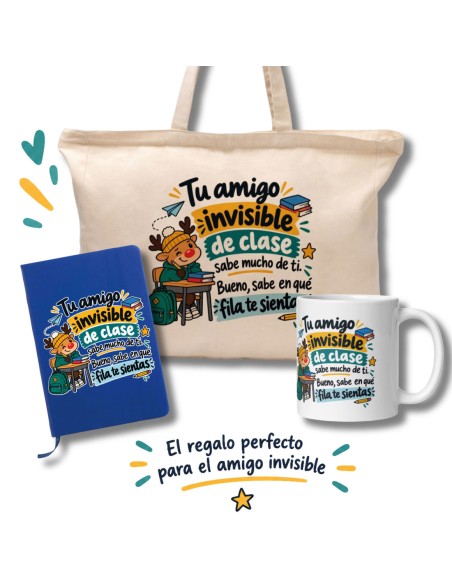 BOLSA CIERRE CREMALLERA AMIGO INVISIBLE CLASE