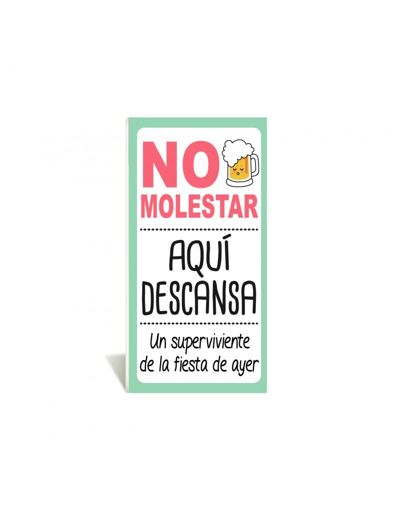 CARTEL PVC ADHESIVO NO MOLESTAR, SUPERVIVIENTE FIESTA product_id