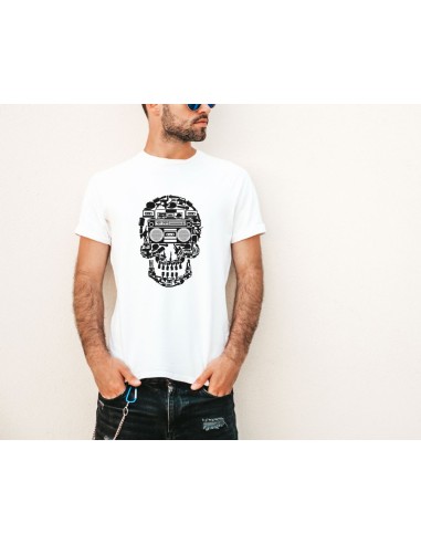 CAMISETA HOMBRE CALAVERA MÚSICA BLANCA product_id