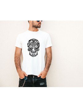 CAMISETA HOMBRE CALAVERA MÚSICA BLANCA product_id