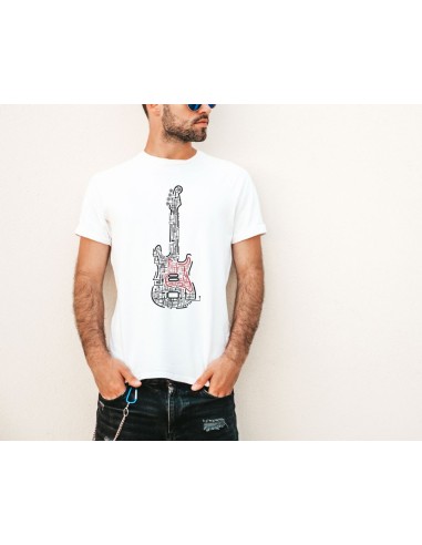 CAMISETA HOMBRE GUITARRA ELÉCTRICA BLANCA product_id