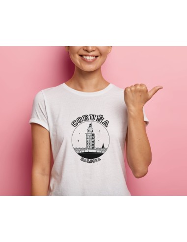 CAMISETA MUJER CORUÑA LINEAL BLANCA product_id