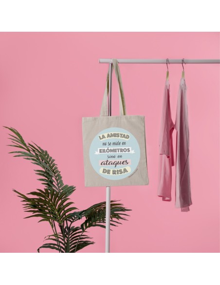 BOLSA ALGODÓN LA AMISTAD NO SE MIDE EN KM SINO EN ATAQUES DE RISA product_id
