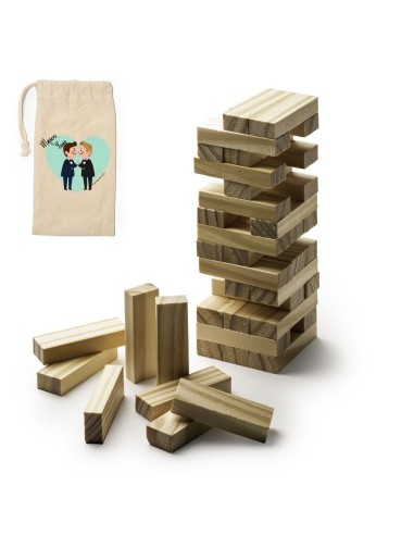 JUEGO TORRE MADERA BODA NOVIOS MIRÁNDOSE PERSONALIZADO product_id