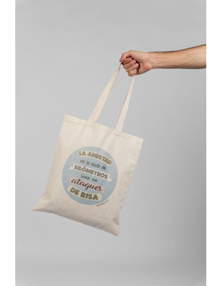 BOLSA ALGODÓN LA AMISTAD NO SE MIDE EN KM SINO EN ATAQUES DE RISA product_id