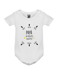 Annonce Grossesse Papa Body Bébé "Papa Tu Peux Y Arriver" - Manches Courtes - Cadeau Naissance Body Bebe